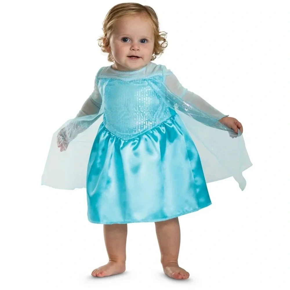Disney Frozen Elsa Infant Costume 12-18 Months Blue Disguise Dress Up Halloween
